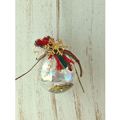 ΧΡΙΣΤΟΥΓΕΝΝΙΑΤΙΚΗ ΓΥΑΛΙΝΗ ΜΠΑΛΑ 8CM