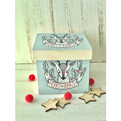 ΧΡΙΣΤΟΥΓΕΝΝΙΑΤΙΚΗ ΜΠΑΛΑ ΣΕ ΞΥΛΙΝΟ ΚΟΥΤΙ-12X12X12CM