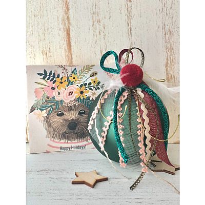 ΧΡΙΣΤΟΥΓΕΝΝΙΑΤΙΚΗ ΜΠΑΛΑ ΣΕ ΞΥΛΙΝΟ ΚΟΥΤΙ-12X12X12CM