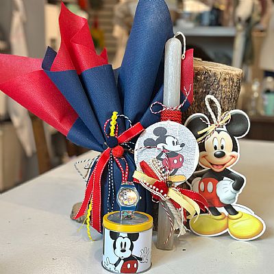 ΠΑΣΧΑΛΙΝΟ ΣΕΤ MICKEY ME ΑΡΩΜΑΤΙΚΗ ΛΑΜΠΑΔΑ-ΣΟΚΟΛΑΤΕΝΙΟ ΑΥΓΟ-ΞΥΛΙΝΟ ΚΑΔΡΑΚΙ κ ΔΩΡΟ ΡΟΛΟΙ-8027