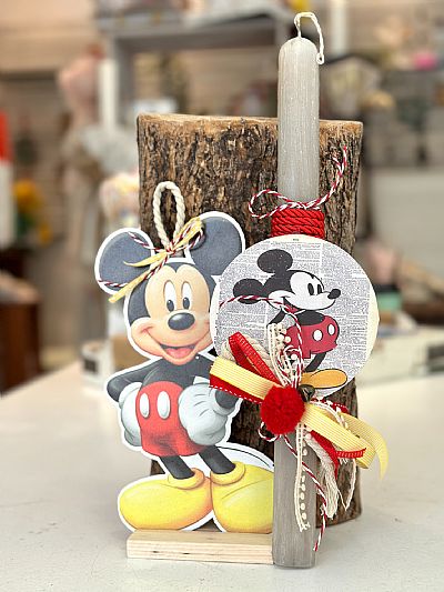 ΠΑΣΧΑΛΙΝΗ ΑΡΩΜΑΤΙΚΗ ΛΑΜΠΑΔΑ MICKEY ME ΔΩΡΟ ΞΥΛΙΝΟ ΚΑΔΡΑΚΙ-8108