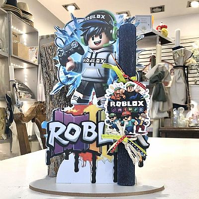 ΠΑΣΧΑΛΙΝΗ ΑΡΩΜΑΤΙΚΗ ΛΑΜΠΑΔΑ ROBLOX ΜΕ ΘΕΜΑΤΙΚΗ ΞΥΛΙΝΗ ΒΑΣΗ 30εκ-8313