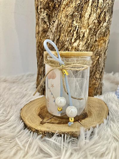 ΜΠΟΜΠΟΝΙΕΡΑ ΒΑΠΤΙΣΗΣ ΓΥΑΛΙΝΟ ΒΑΖΟ ΜΕ ΞΥΛΙΝΟ ΚΑΠΑΚΙ